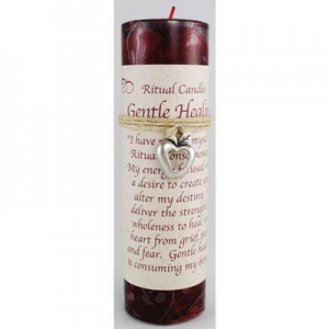 Gentle Healing Pillar Candle with Ritual Necklace