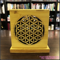 Bamboo Made Meditative Incense Box With Flower Of Life