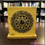 Bamboo Made Meditative Incense Box With Hexagram And Lotus