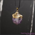 Crystal Pendant - Amethyst w/gold gilt Green Aventurine