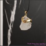 Crystal Pendant - Clear Quartz w/gold gilt Turquoise